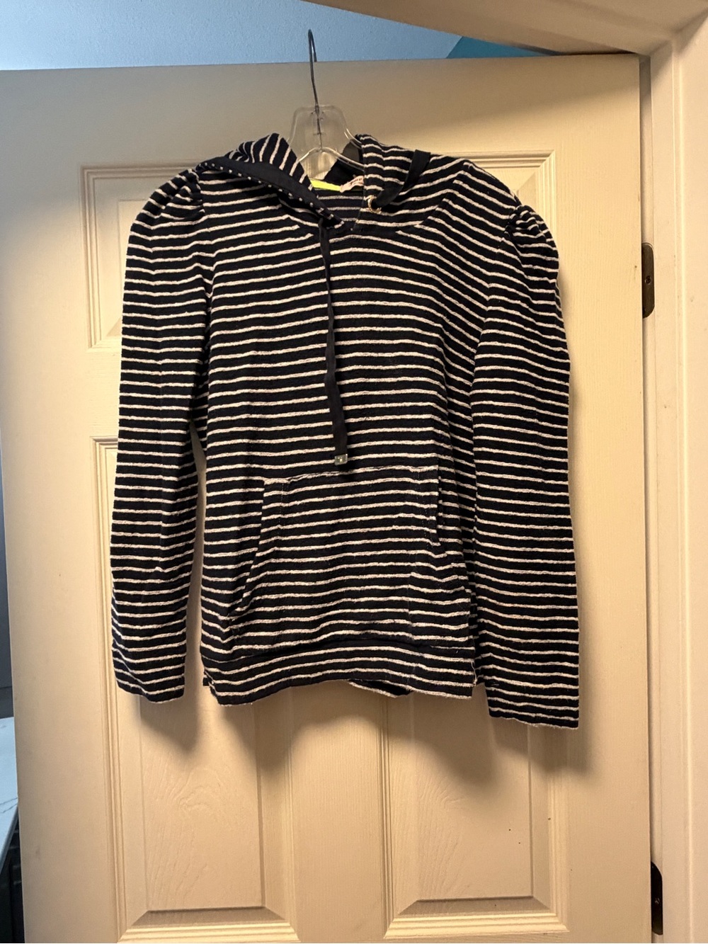 Juicy Couture Terry Cloth Hoodie
White And Blue Stripes